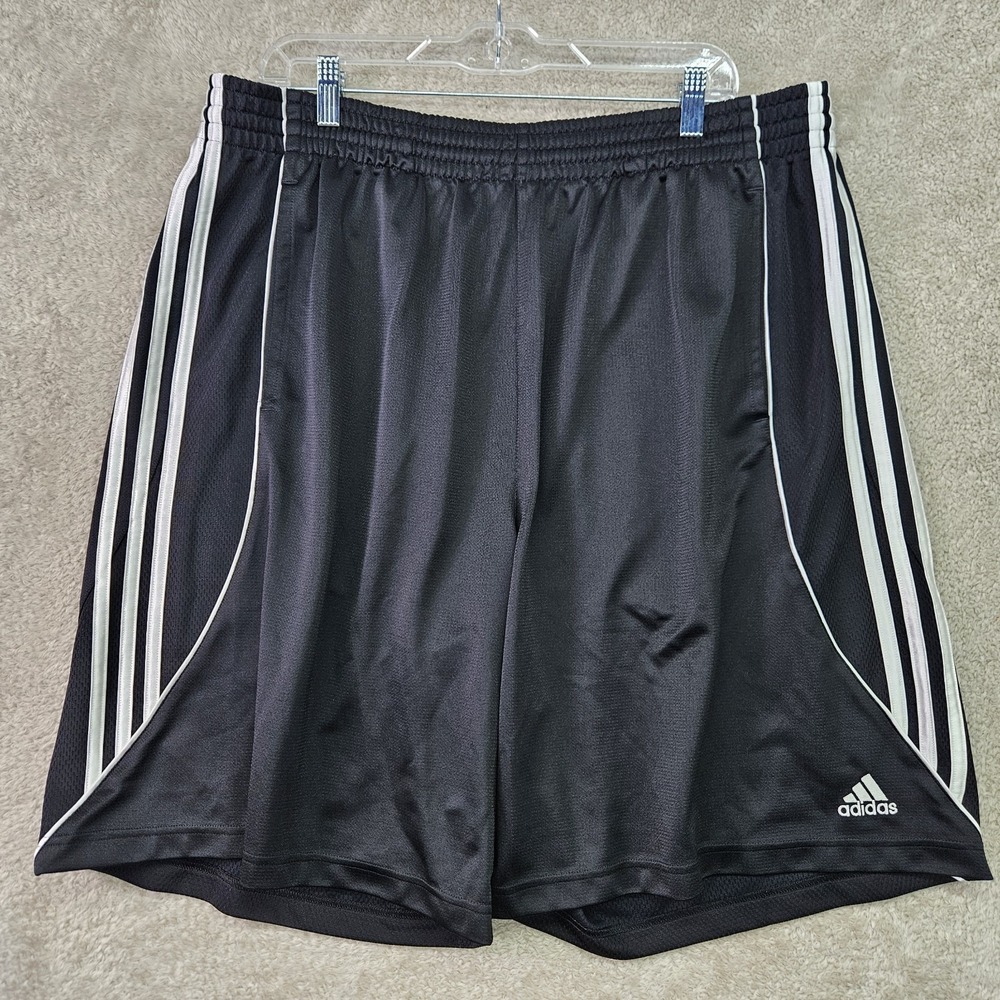 Adidas Dazzle Basketball Shorts Men's Size 2XL Shimmer Shiny Black Baggy Y2K Vtg